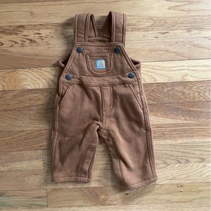 Carhartt Baby Overalls 3m Boy Unisex Classic Soft Fleece Snaps Construction Tan